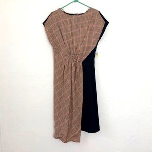 Zara Plaid Black Wrap Dress